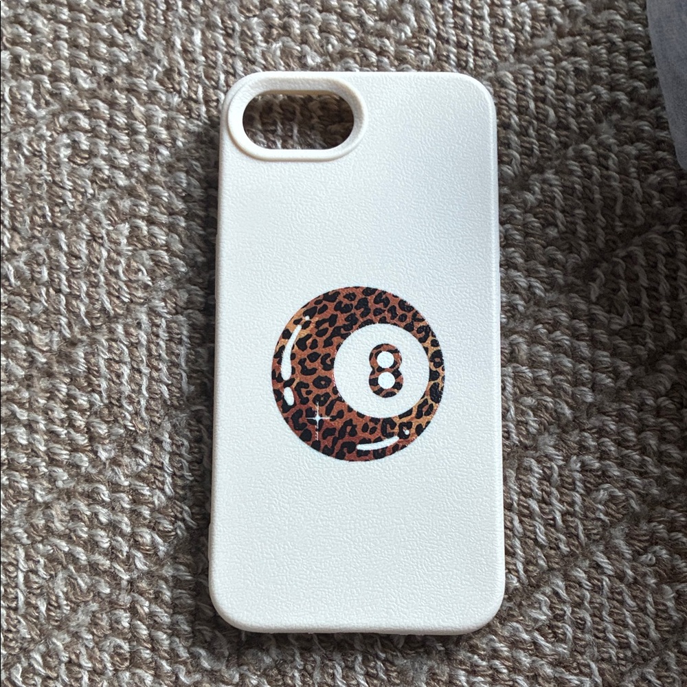 Leopard Print 8 Ball White Phone Case
